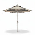 Marktschirm mit braun-beige gestreiftem Bezug und Metallgestell 180 x 180 x 250cm