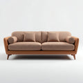 Eleganter sofa aus stoff und kunstleder in braun 200 x 90 x 85cm mit kissen