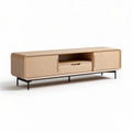 Fernsehtisch aus ahornholz mit schublade in beige 160 x 40 x 45cm