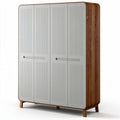 Kleiderschrank aus Holz mit grauen Fronten und den Maßen 180 x 90 x 45cm